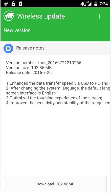 Vernee Thor Update Nummer 4